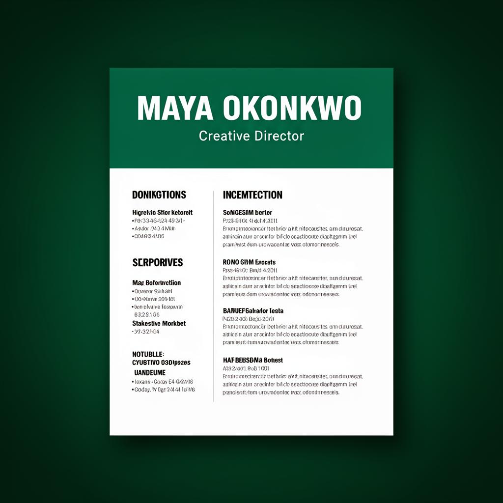Bold CV template preview