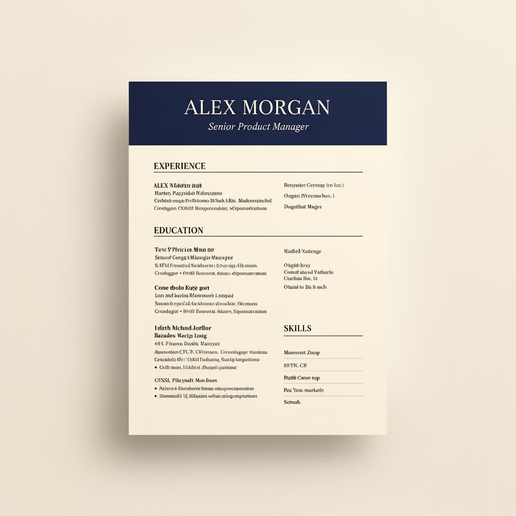 Classic CV template preview