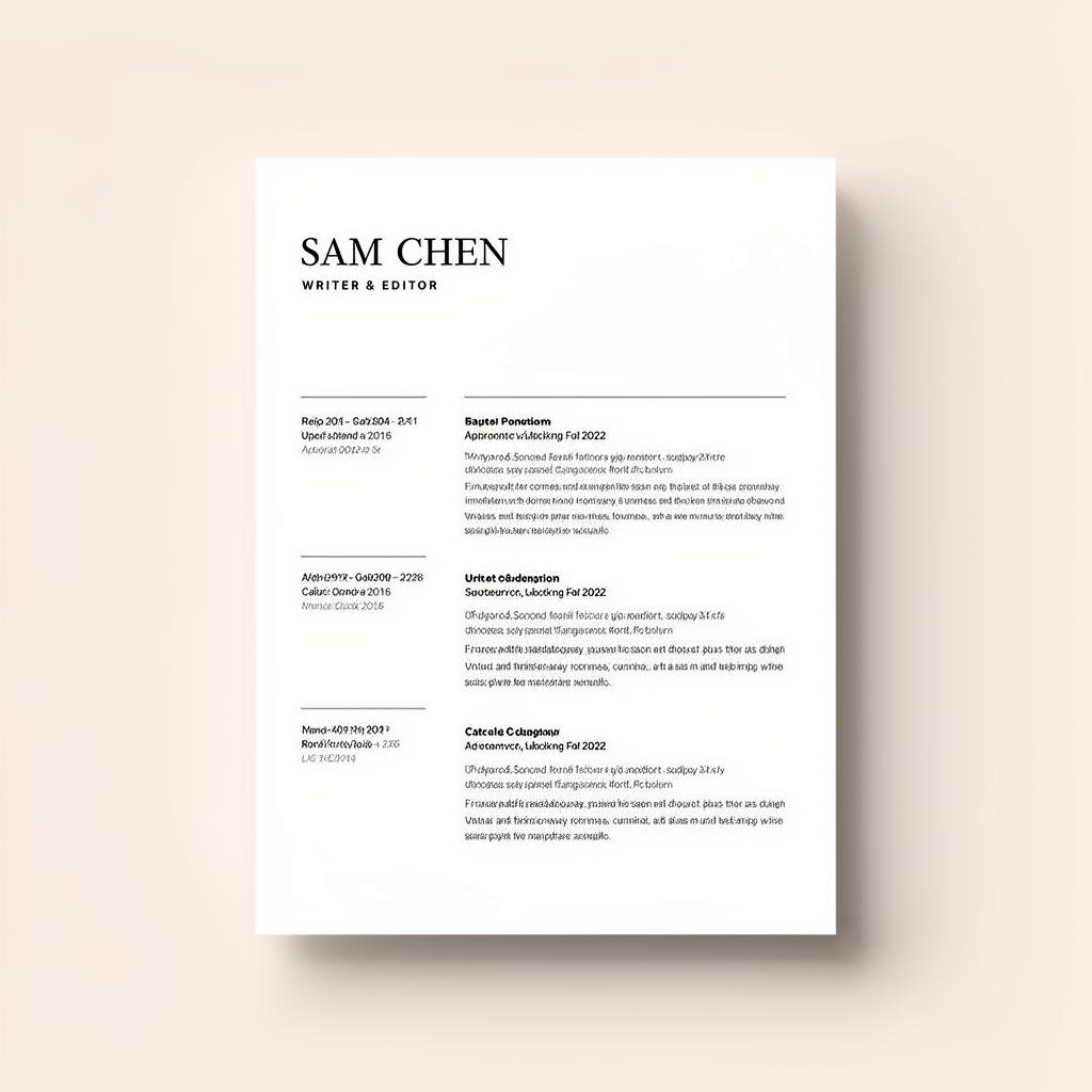 Minimal CV template preview